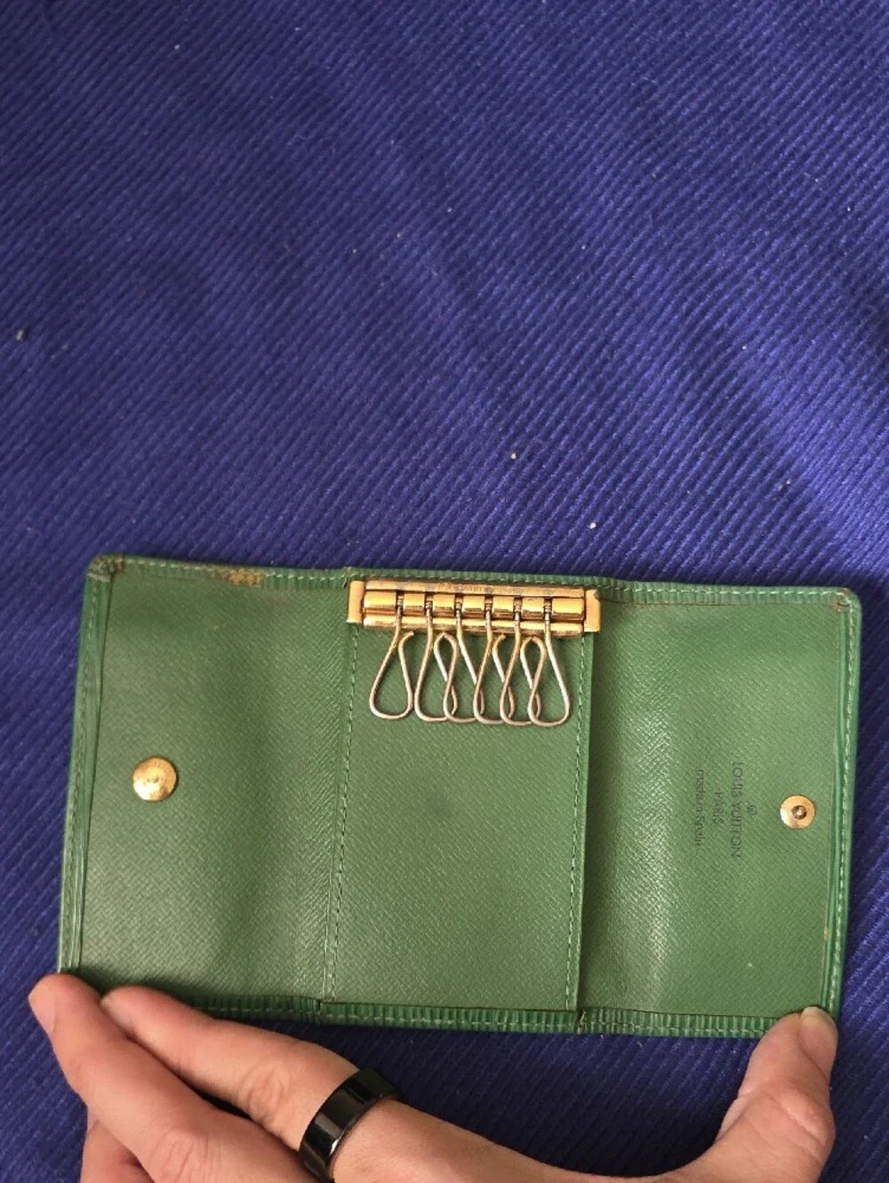 Louis Vuitton Green and Black Epi Leather Card Holders Set
